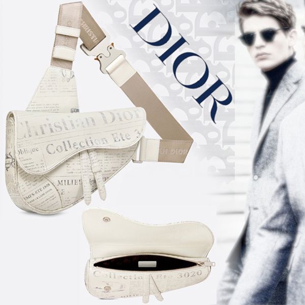 unisex【ディオール】モダン!ニュースペーパープリント偽物☆SADDLE POUCH 1ADPO093YWL_H51E